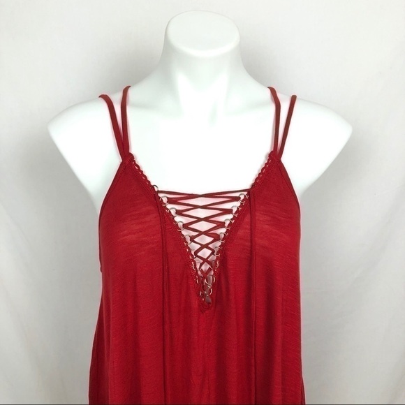 H&M Coachella line boho chic rust red tank - Picture 2 of 8